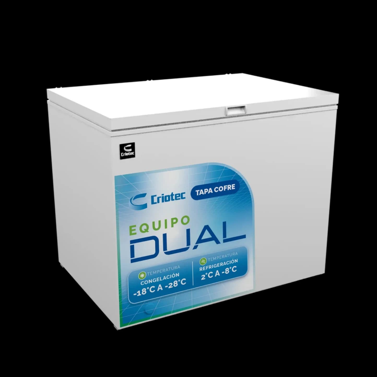 Conservador de Congelados Dual Puerta Sólida 10 ft³ CRIOTEC CTCC-10 — Equipo de Refrigeración Comercial RefriExpress