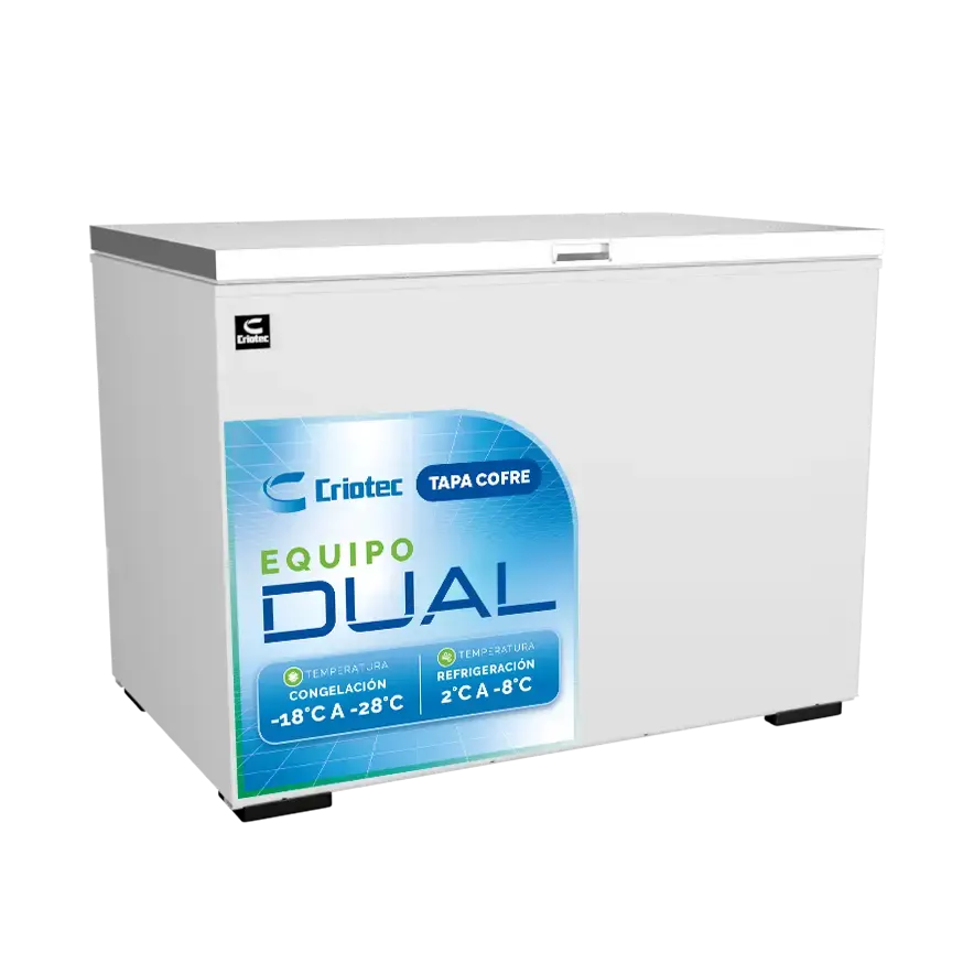 Conservador de Congelados Dual con puerta solida de Acero Inox. 15 ft³